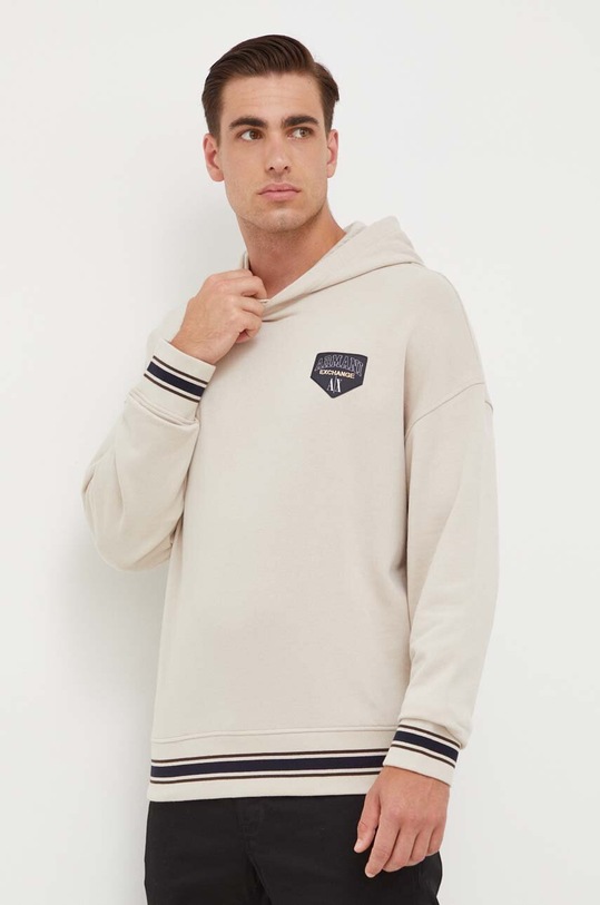 Armani Exchange bluza z kapturem beżowy 6RZMJF.ZJDPZ