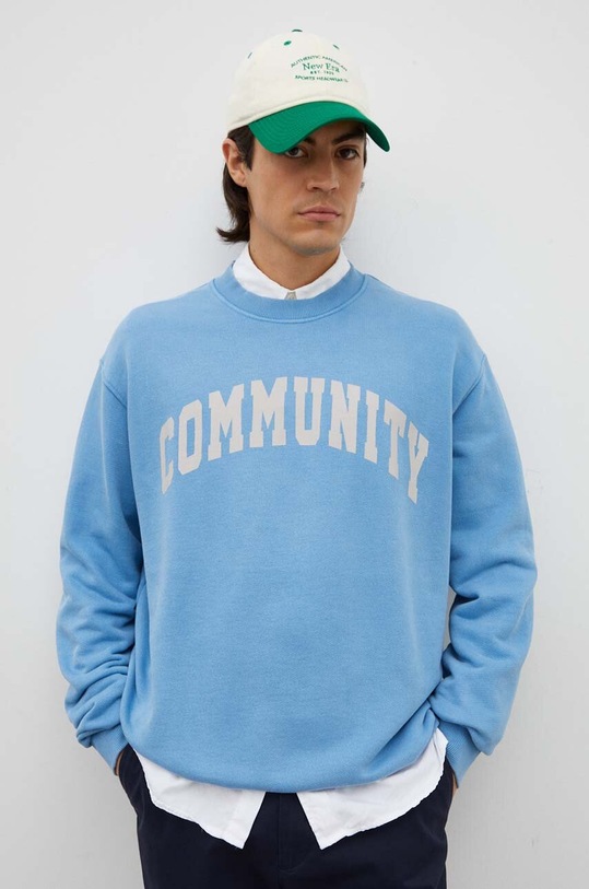 Les Deux bluza bawełniana LDM200138 niebieski AW23