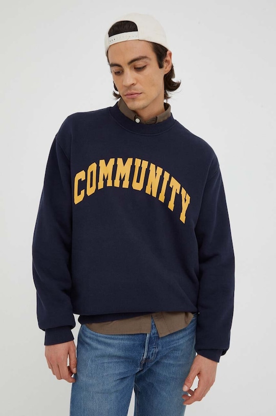 Les Deux hanorac de bumbac print bleumarin LDM200138