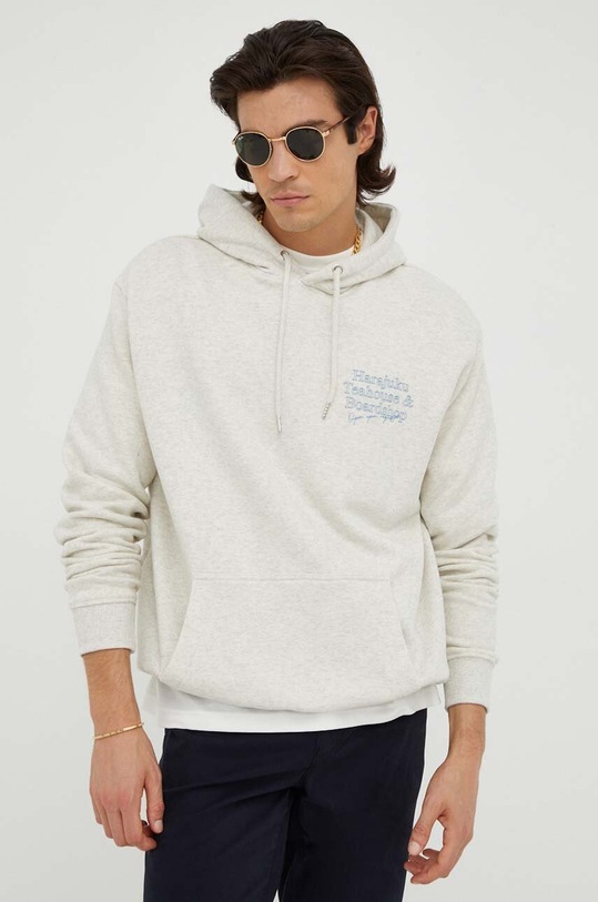 Les Deux bluza bawełniana nadruk szary LDM202016