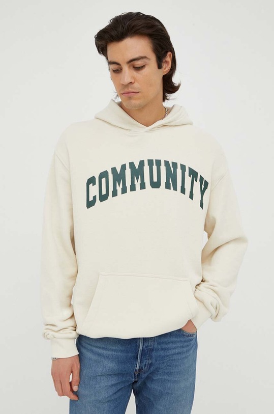 Bavlněná mikina Les Deux s kapucí béžová LDM202019