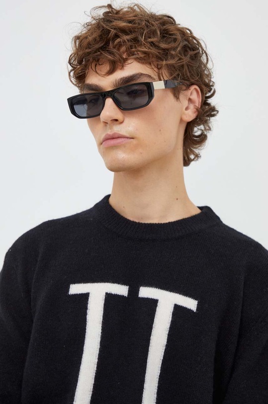 Πουλόβερ με προσθήκη μαλλιού Les Deux μαύρο LDM310033