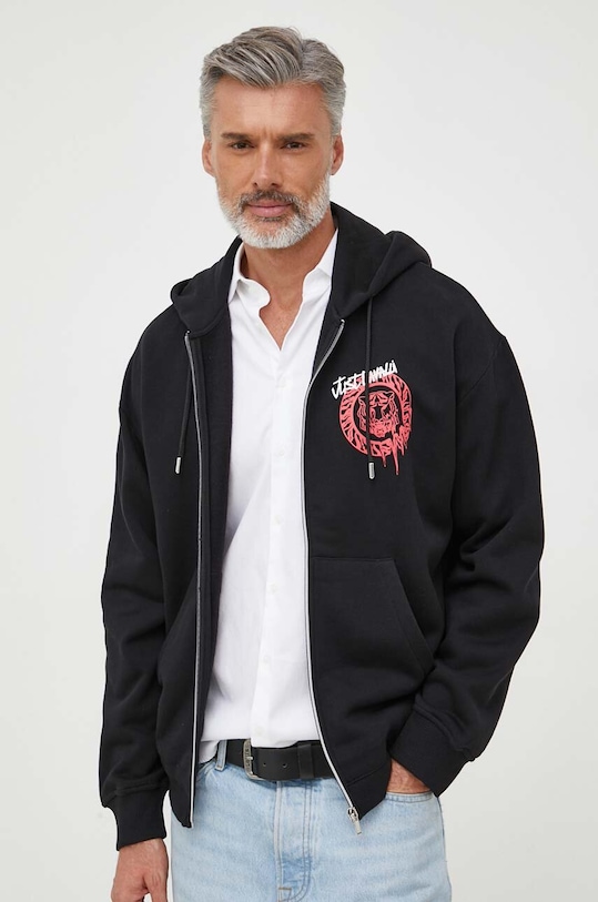 Just Cavalli hanorac de bumbac 75OAIG02.CF302 negru AW23