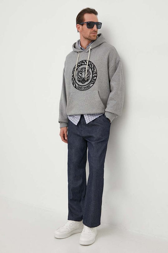 Just Cavalli hanorac de bumbac 75OAIT02.CF502 gri AW23