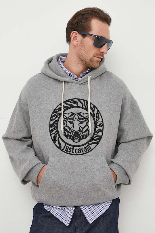 Just Cavalli hanorac de bumbac gri 75OAIT02.CF502