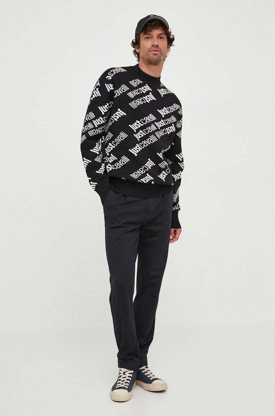 Just Cavalli sweter 75OAFM05.CM42N czarny AW23
