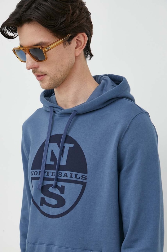 Pamučna dukserica North Sails pamuk plava 691161
