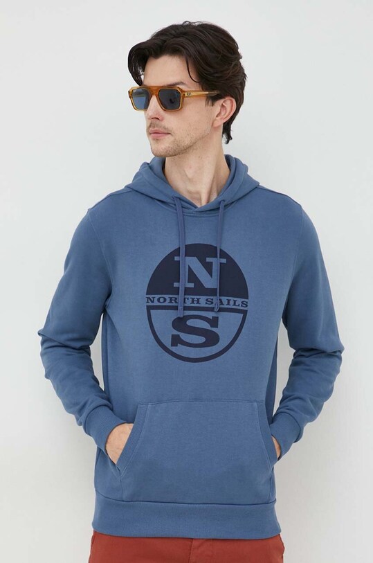 Бавовняна кофта North Sails блакитний 691161