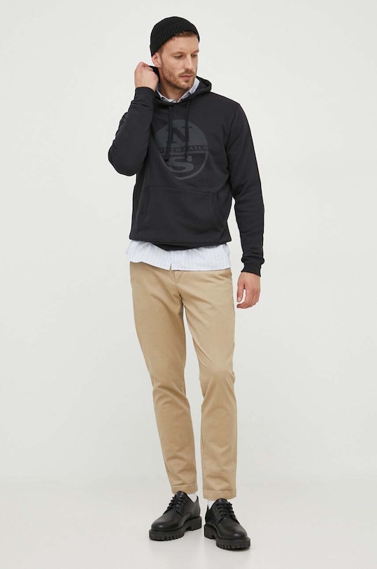 North Sails pamut melegítőfelső 691161 fekete AW23
