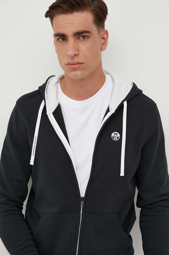 North Sails hanorac de bumbac uni negru 691162