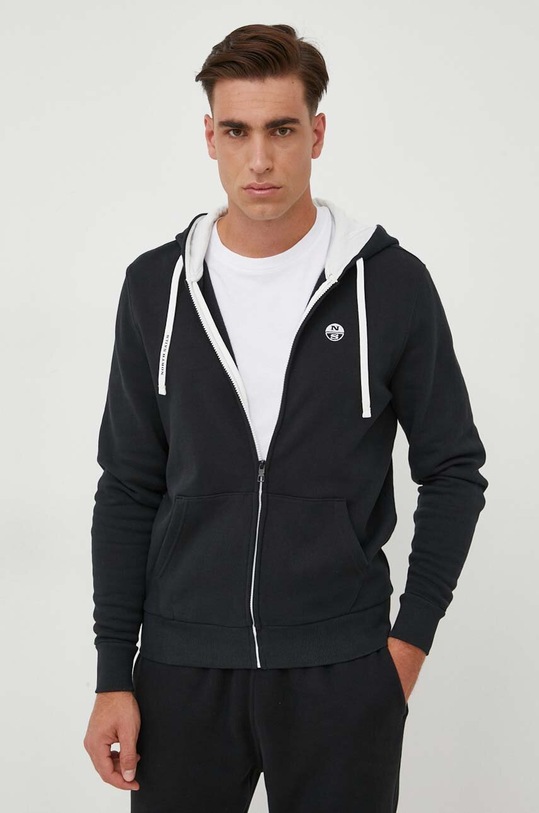 North Sails hanorac de bumbac negru 691162