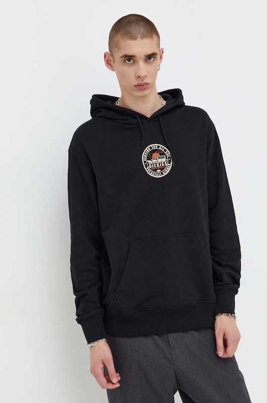 Pamučna dukserica Dickies print crna DK0A4YEKBLK1