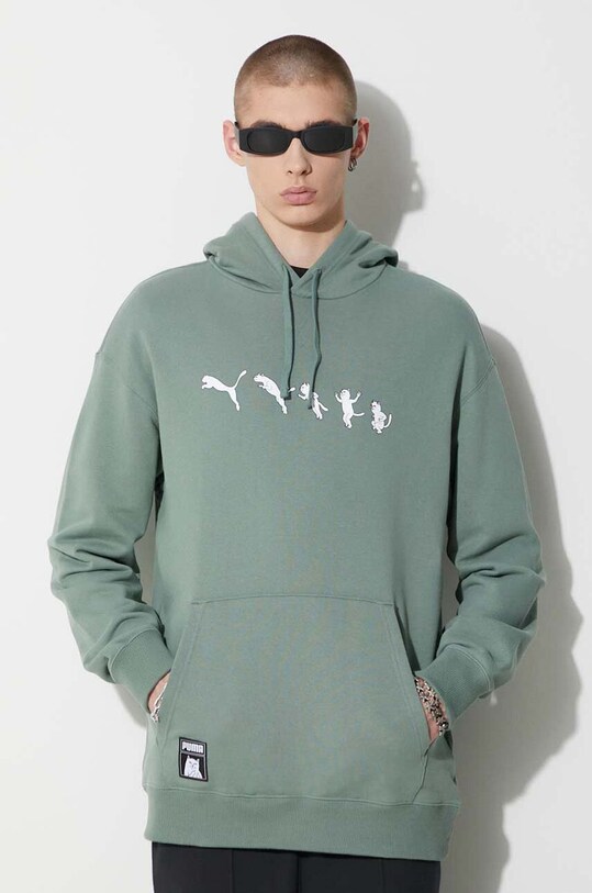 Puma bluza bawełniana PUMA X RIPNDIP zielony 622197
