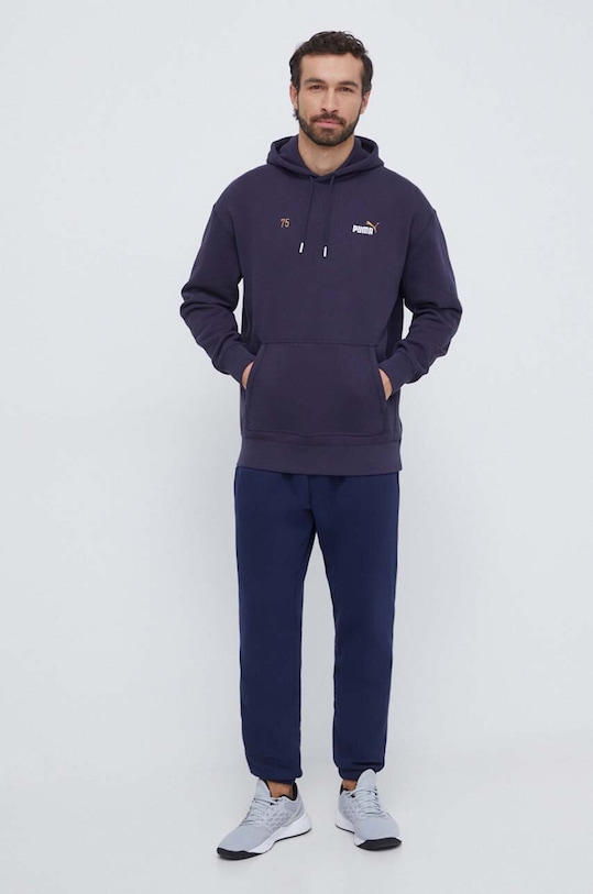 Puma hanorac de bumbac 621740 bleumarin AW23