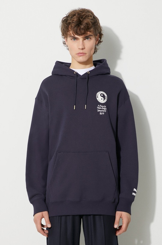 Pamučna dukserica Puma PUMA X STAPLE print mornarsko plava 622202