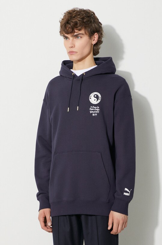 Pamučna dukserica Puma PUMA X STAPLE mornarsko plava 622202