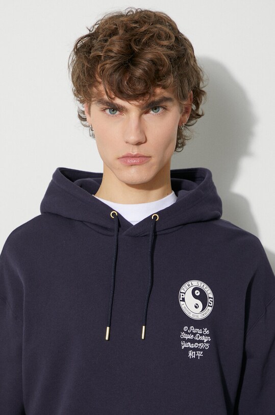 Pamučna dukserica Puma PUMA X STAPLE 622202 mornarsko plava