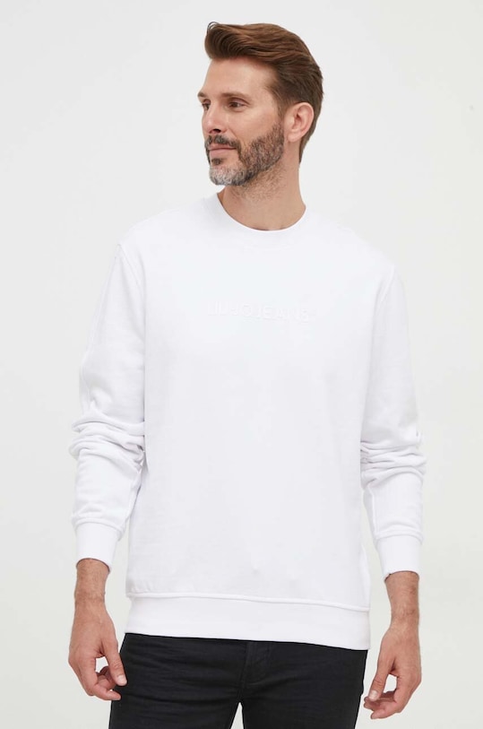 Βαμβακερή μπλούζα Liu Jo χωρίς κουκούλα λευκό M223P203CREWJPRIME