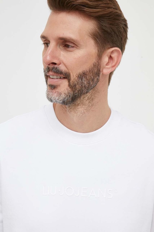 Βαμβακερή μπλούζα Liu Jo λευκό M223P203CREWJPRIME