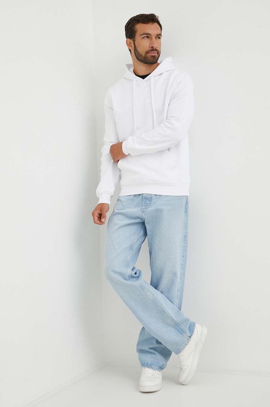 Pamučna dukserica Liu Jo M223P203HOODIEJPRIME bijela AW23