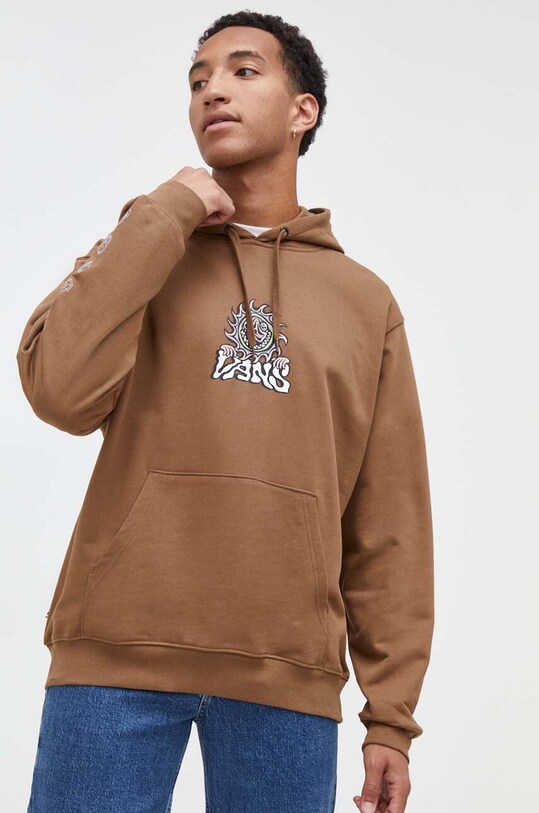 Vans bluza bawełniana nadruk brązowy VN0008HH0E01