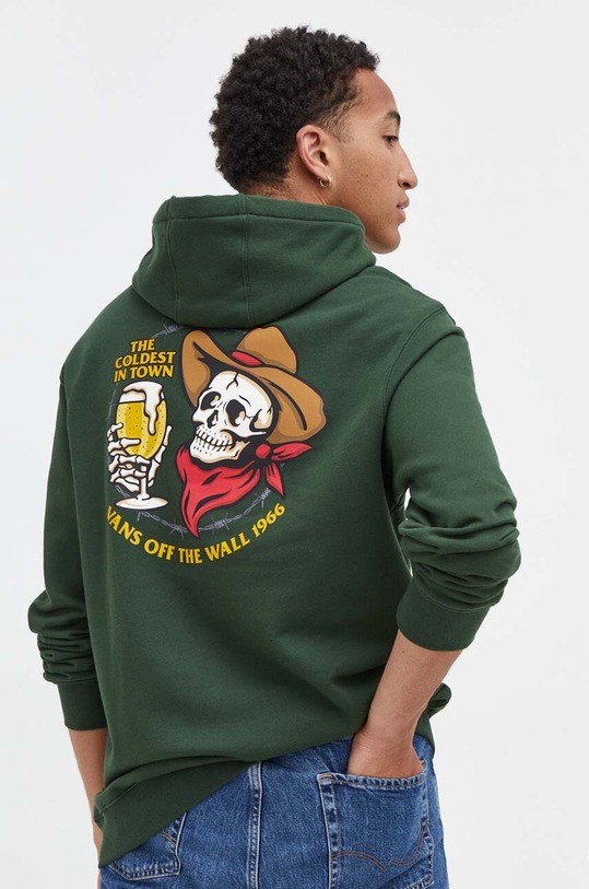 Vans bluza bawełniana nadruk zielony VN0008H7BD61