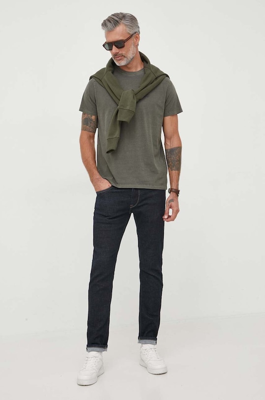 Pepe Jeans bluza bawełniana RYAN PM582328.728 zielony AW23