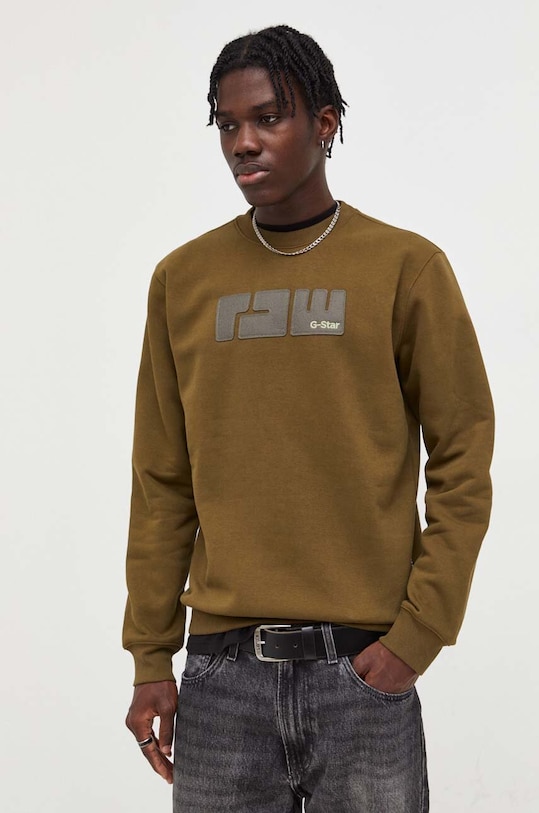 Mikina G-Star Raw bez kapucne zelená D23480.D425