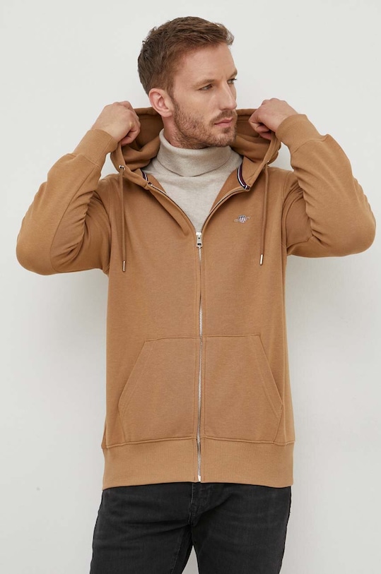 Μπλούζα Gant με κουκούλα καφέ 2007059