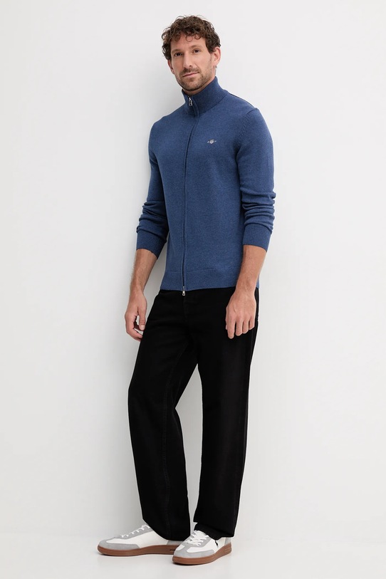 Gant kardigan bawełniany 8030164 granatowy AW25