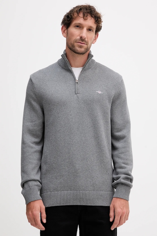 Gant pulover de bumbac grosime medie gri 8030170