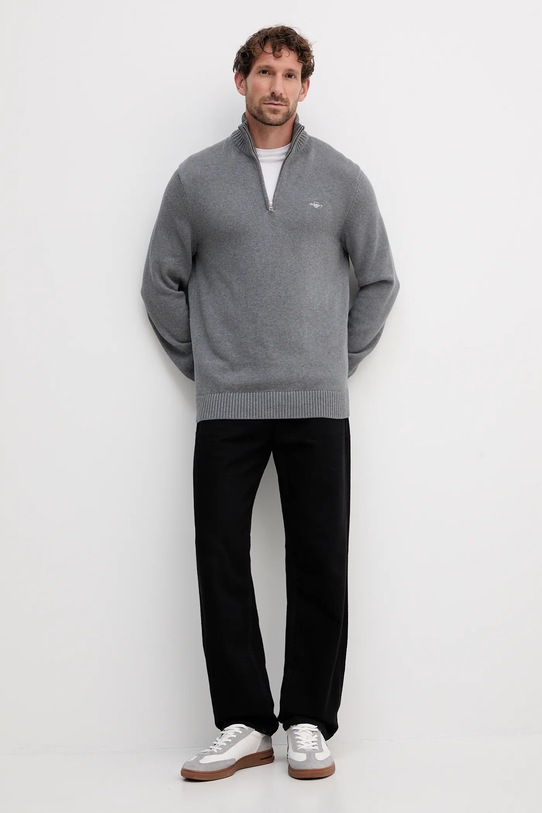 Gant sweter bawełniany 8030170 szary AW25
