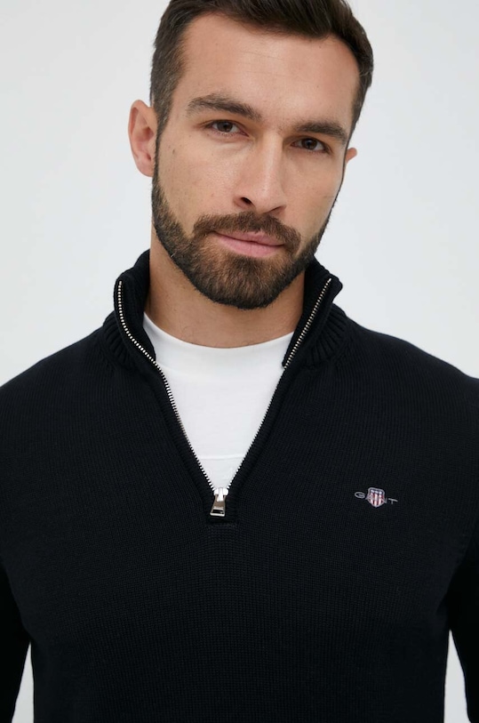 Бавовняний светр Gant чорний 8030170