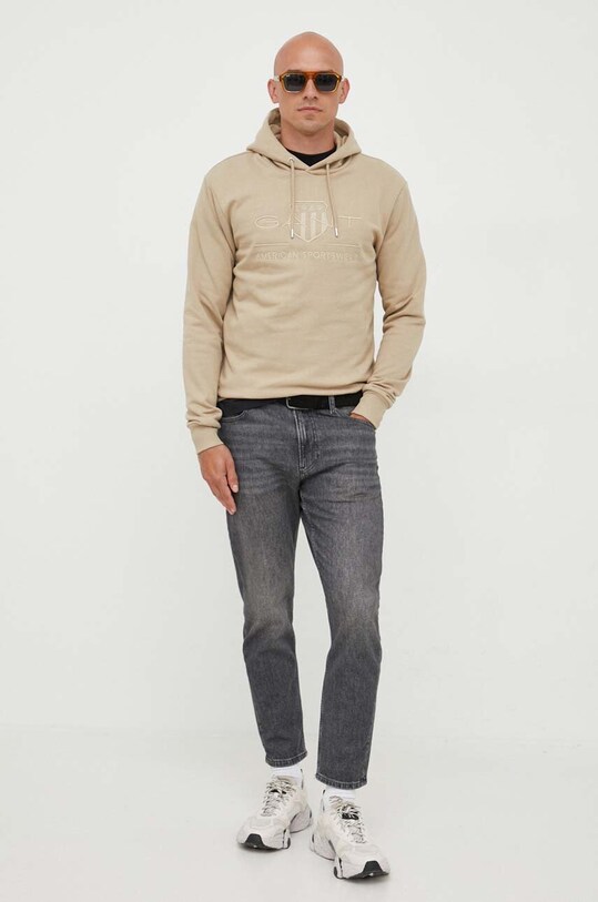 Хлопковая кофта Gant 2037020 бежевый SS24