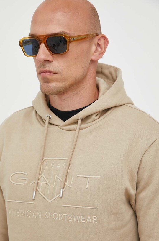 Хлопковая кофта Gant бежевый 2037020