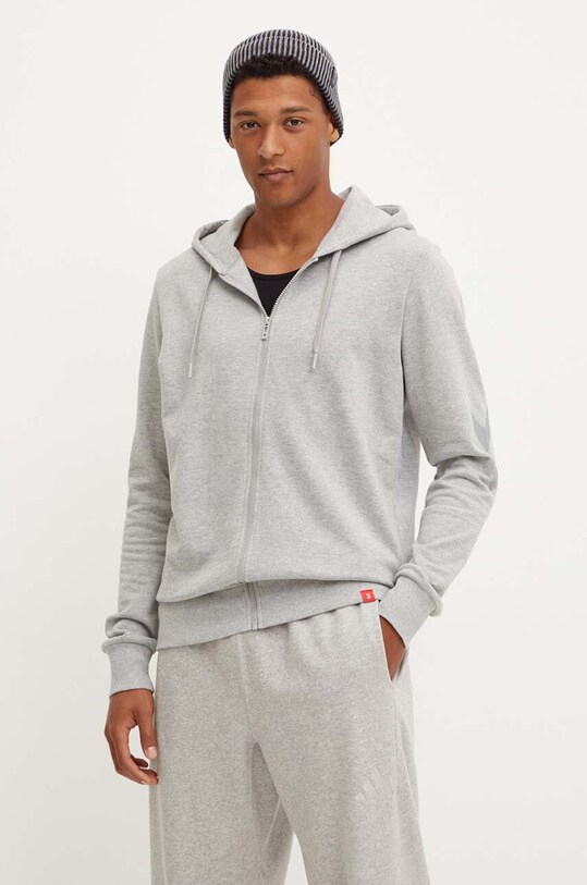 Hummel bluza bawełniana hmlLEGACY ZIP HOODIE szary 212566