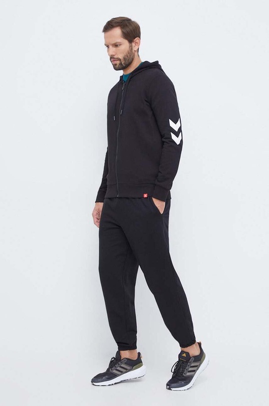 Hummel bluza bawełniana hmlLEGACY ZIP HOODIE 212566 czarny AW24