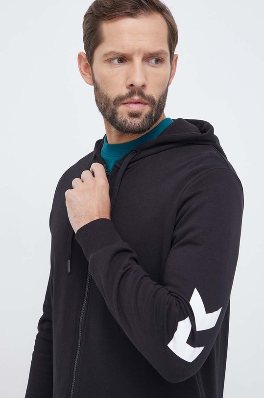Hummel bluza bawełniana hmlLEGACY ZIP HOODIE czarny 212566