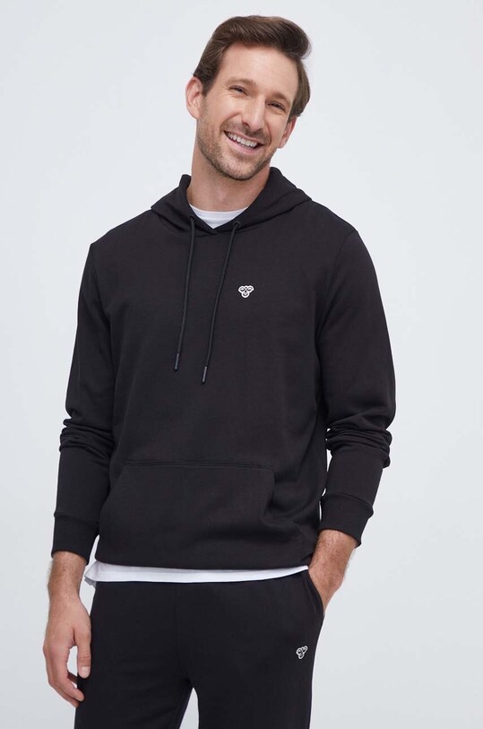 Hummel hanorac de bumbac uni negru 221294