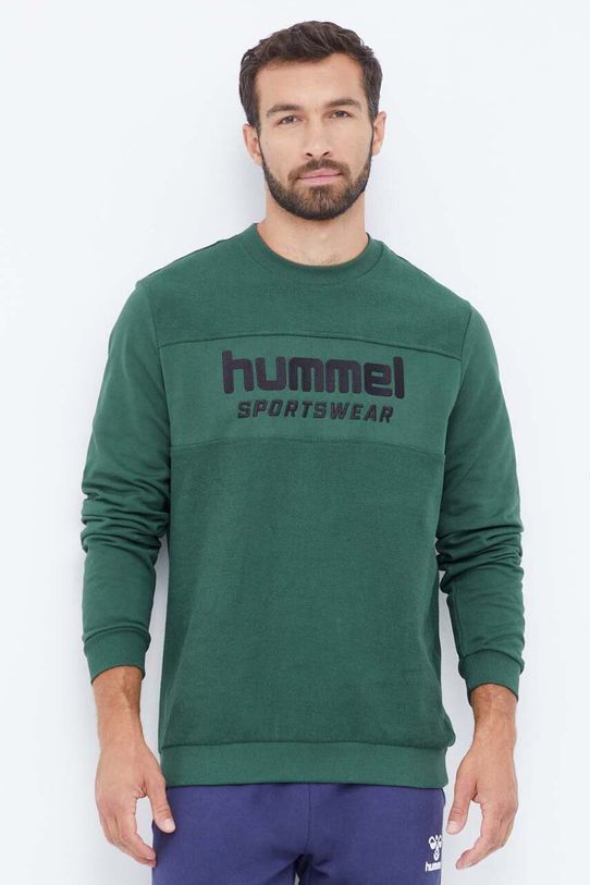 Bavlnená mikina Hummel bavlna zelená 221309