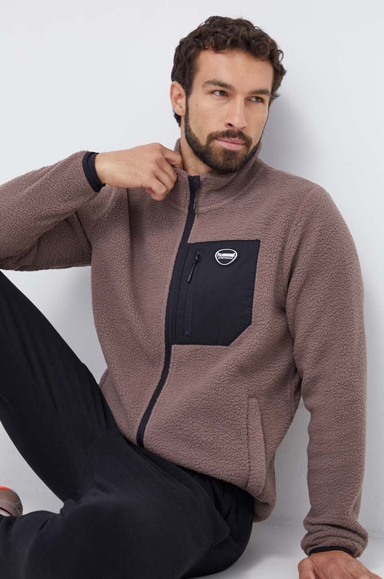 Hummel bluza polarowa bez kaptura brązowy 221432