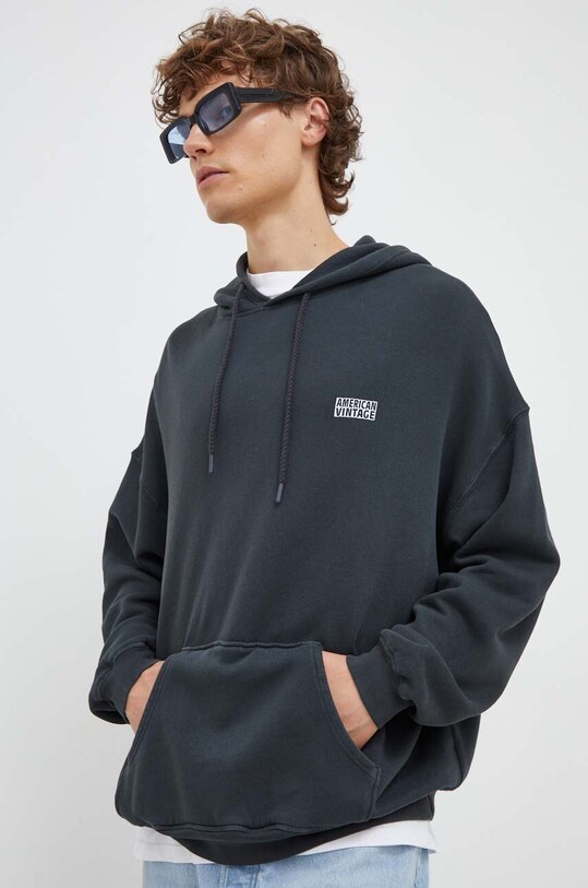 Mikina American Vintage s kapucí šedá MIZU03FH23