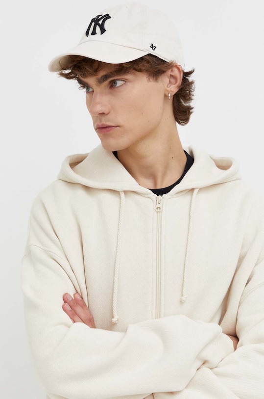 American Vintage hanorac de bumbac uni bej MXY03CH23