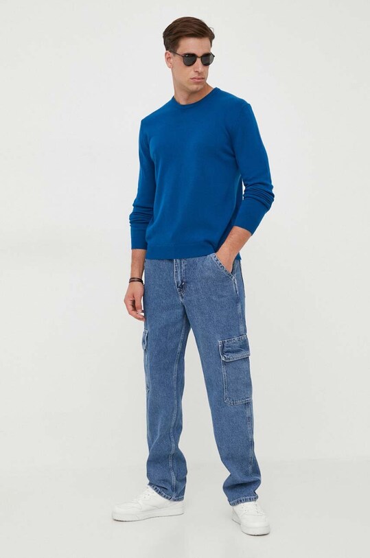 Μάλλινο πουλόβερ United Colors of Benetton 1002U1G34.10F σκούρο μπλε AW23