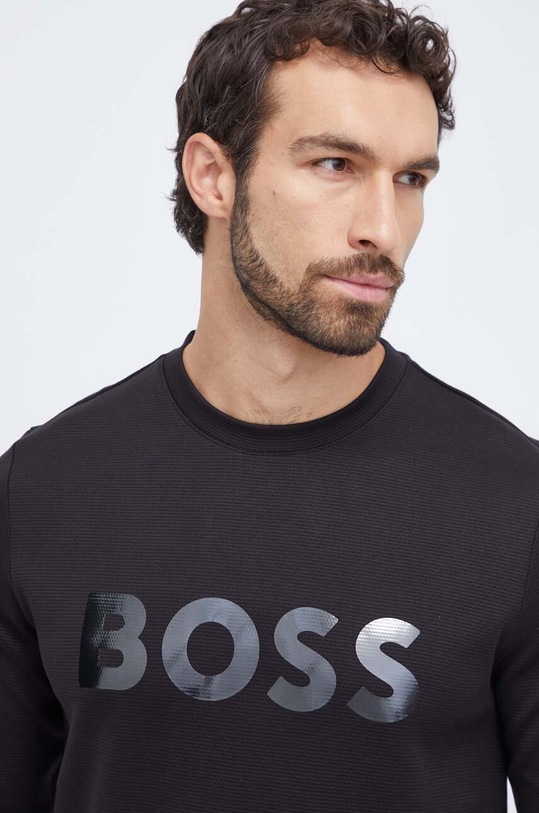 Βαμβακερή μπλούζα Boss Green BOSS GREEN μαύρο 50501198