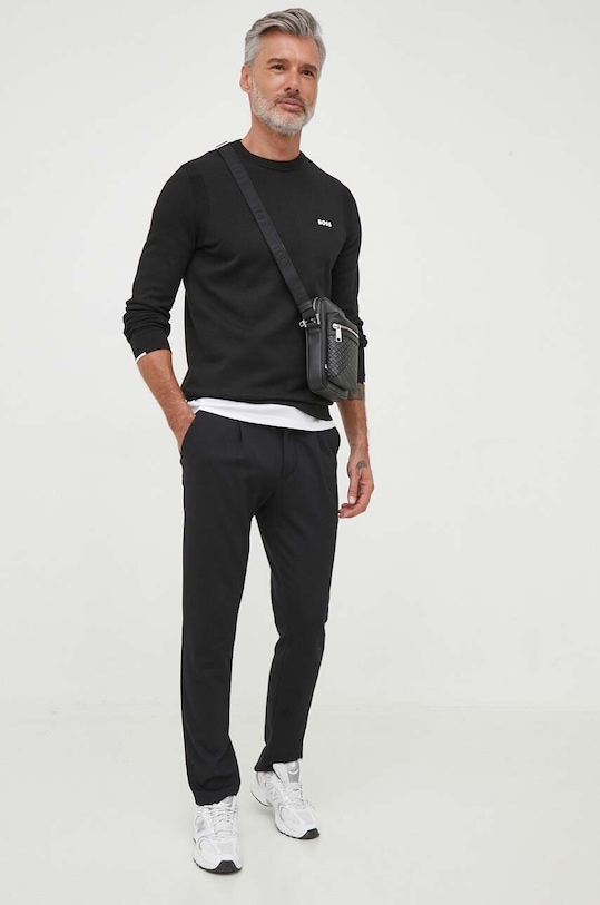 BOSS Green sweter BOSS GREEN 50498539 czarny AW23