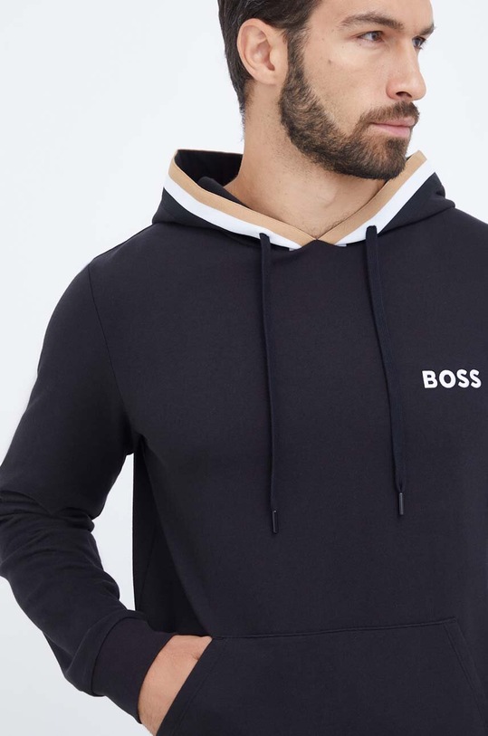 Bavlněná mikina BOSS s kapucí černá 50502937