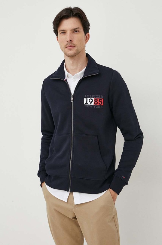 Μπλούζα Tommy Hilfiger στάμπα σκούρο μπλε MW0MW32749