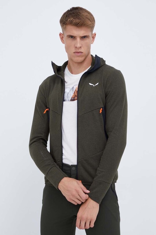 Salewa bluza sportowa Lavaredo Hemp z kapturem zielony 00.0000028237