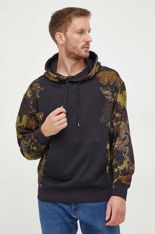 BOSS bluza bawełniana z kapturem czarny 50499568